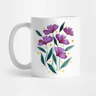 Cute florals - purple and green Mug